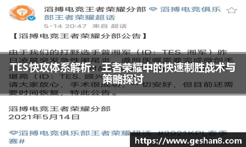 TES快攻体系解析：王者荣耀中的快速制胜战术与策略探讨